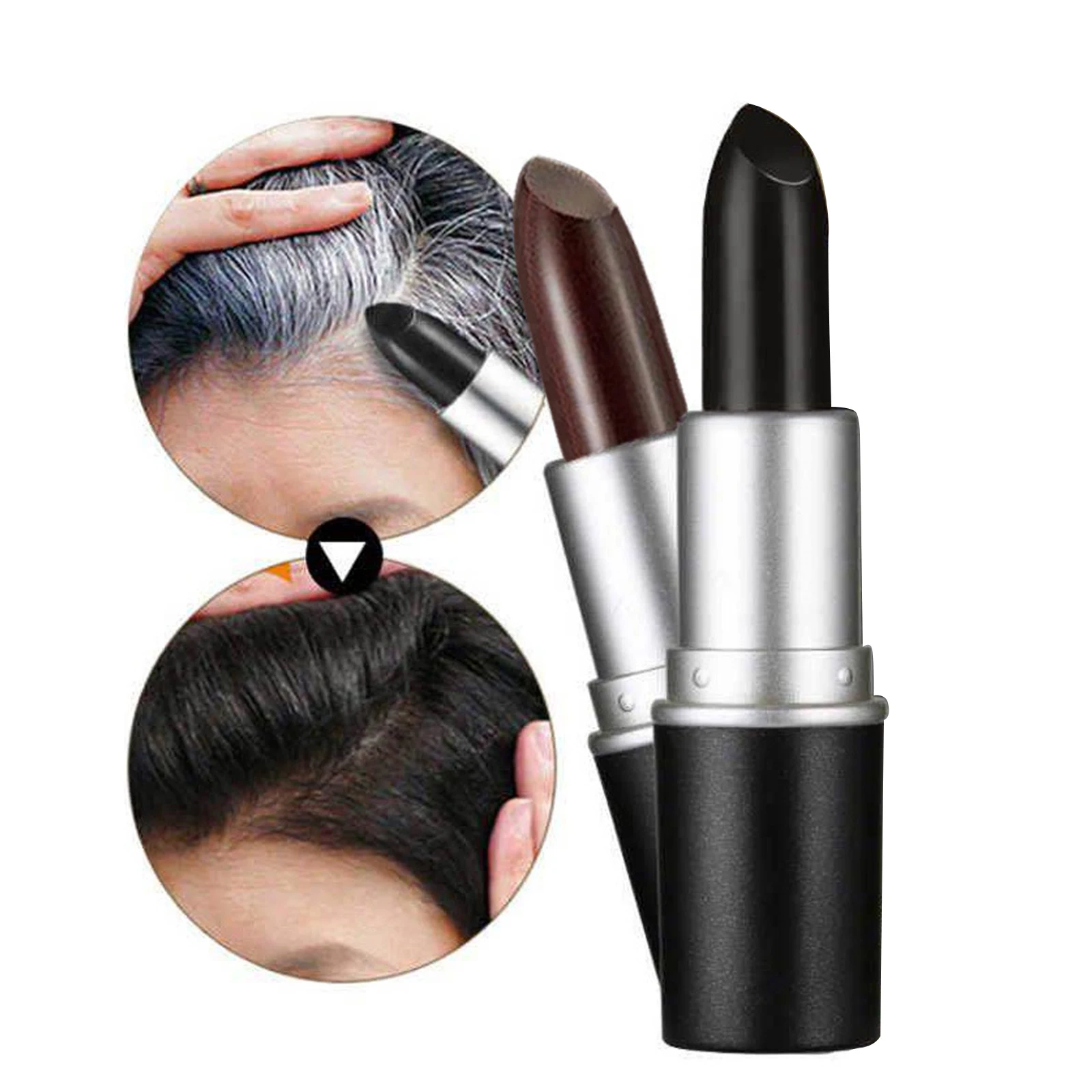 

Black Brown One-Time Hair Dye Instant Gray Root Coverage Hair Color Modify Cream Stick Temporary Cover Up White Hair Colour Dye
