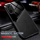 Жесткий автомобильный Магнитный чехол из поликарбоната и искусственной кожи на присоске для Xiaomi Mi 11i 5G 6,67 дюйма, Мягкий бампер из ТПУ, защитный чехол с защитой от падения для Mi11i