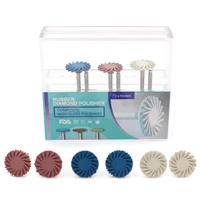 6pcspack dental composite polishing diamond system ra disc oral hygiene teeth polishing kits spiral flex brush burs