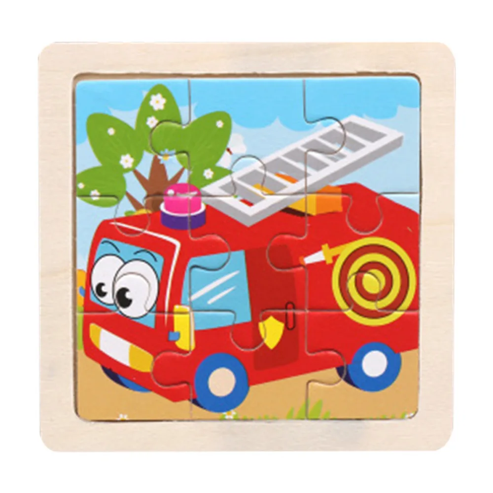 Деревянный животные пазл развивающие Обучающие Детские тренировочные игрушки 9