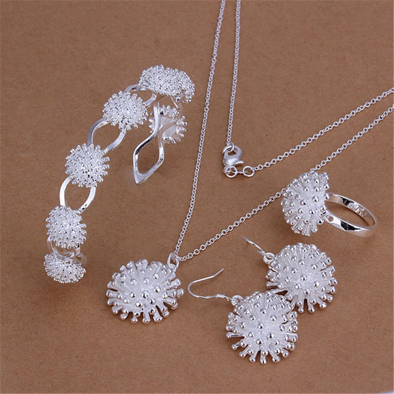 Комплект из колье серёг и браслета серебра 925 пробы|earrings rings for women|bracelet necklacefashion