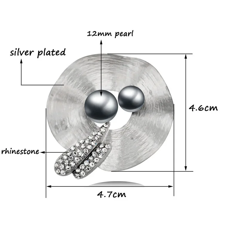 

LEEKER Women Vintage Gray Imitation Pearl Personality Brooches Pins Female Jewelry Accessories 093 LK2
