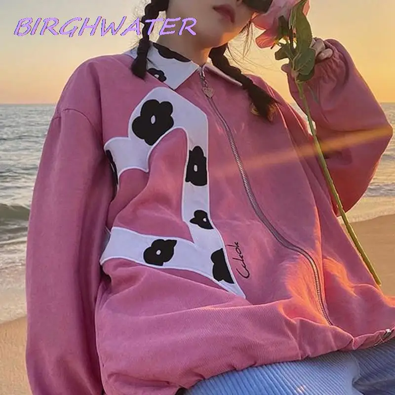 

Женская Вельветовая куртка в стиле панк, милый Повседневный Кардиган в Корейском стиле на молнии с отложным воротником, уличная одежда, осе...