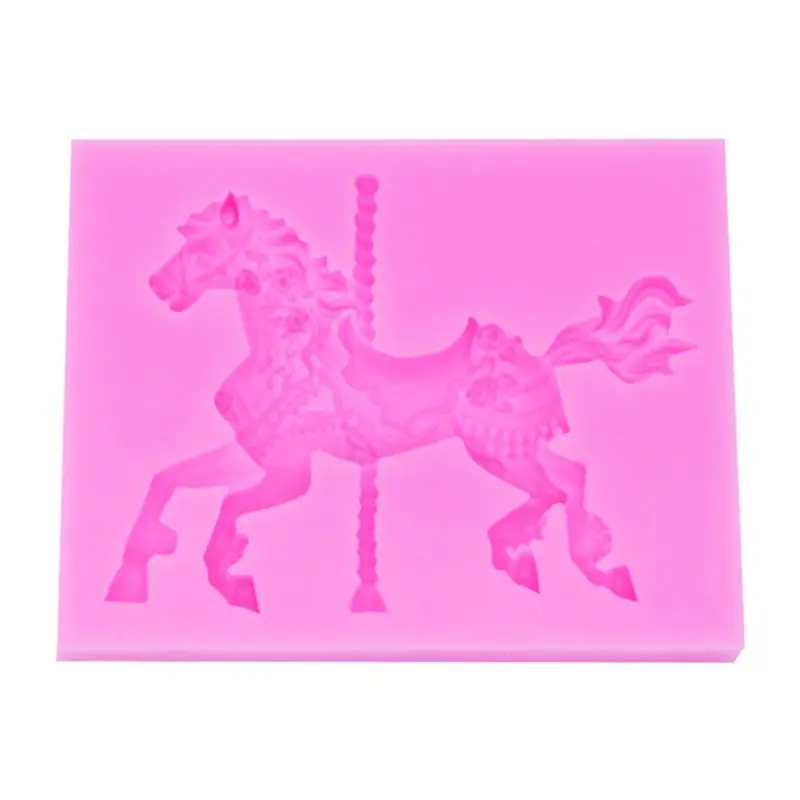 Карусель в форме лошади силиконовая фотография 3D форма для шоколада глины