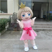 cute girl mascot costume set birthday party game fancy dress adult cartoon doll with crown cosplay costume fursuit