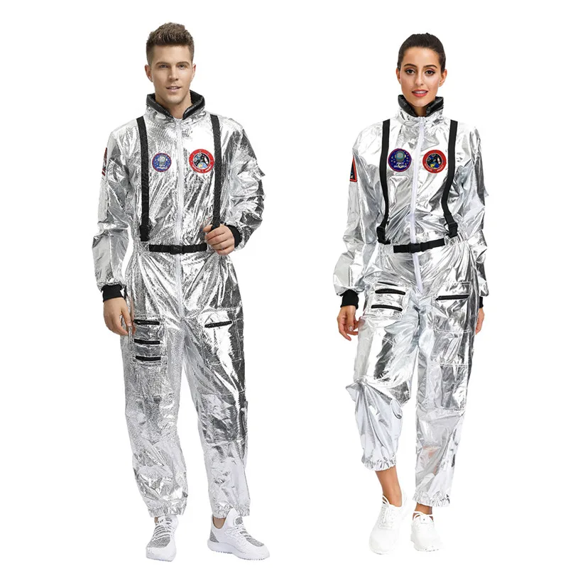 

Halloween Carnival Adult Astronaut Space Cosplay Costume Women Pilots Jumpsuit Men Astronaut Alien Spaceman Role Play Outfits