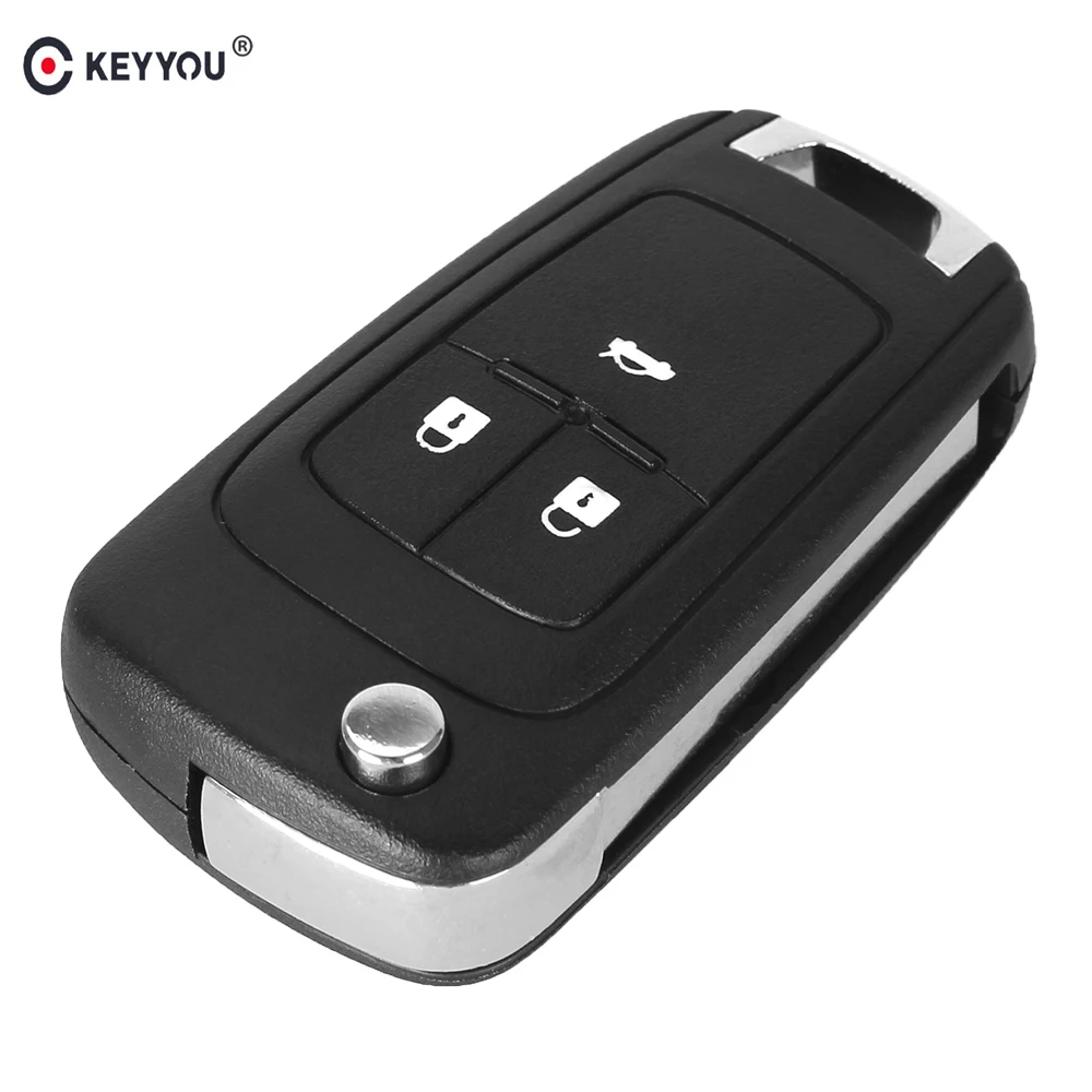 KEYYOU 10 шт./лот раскладной чехол для ключа Chevrolet Cruze дистанционный без Fob 3 кнопки Uncut