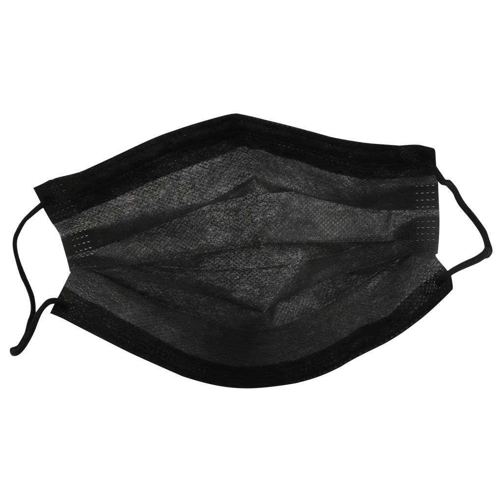 10 шт./компл. черная Нетканая безопасная дышащая маска для рта одноразовые маски