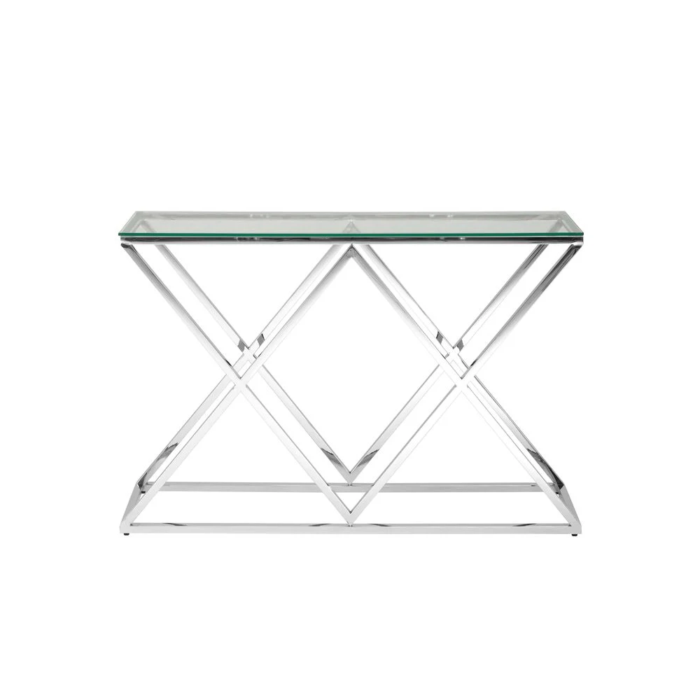 Консоль Stool Group Инсигния ECST-026 прозрачное стекло/сталь серебро |