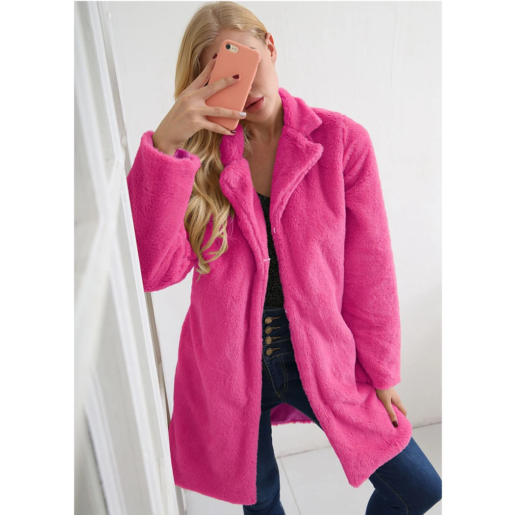 Большие размеры 3xl Длинные Плюшевые пальто из искусственного меха 2019 зимний