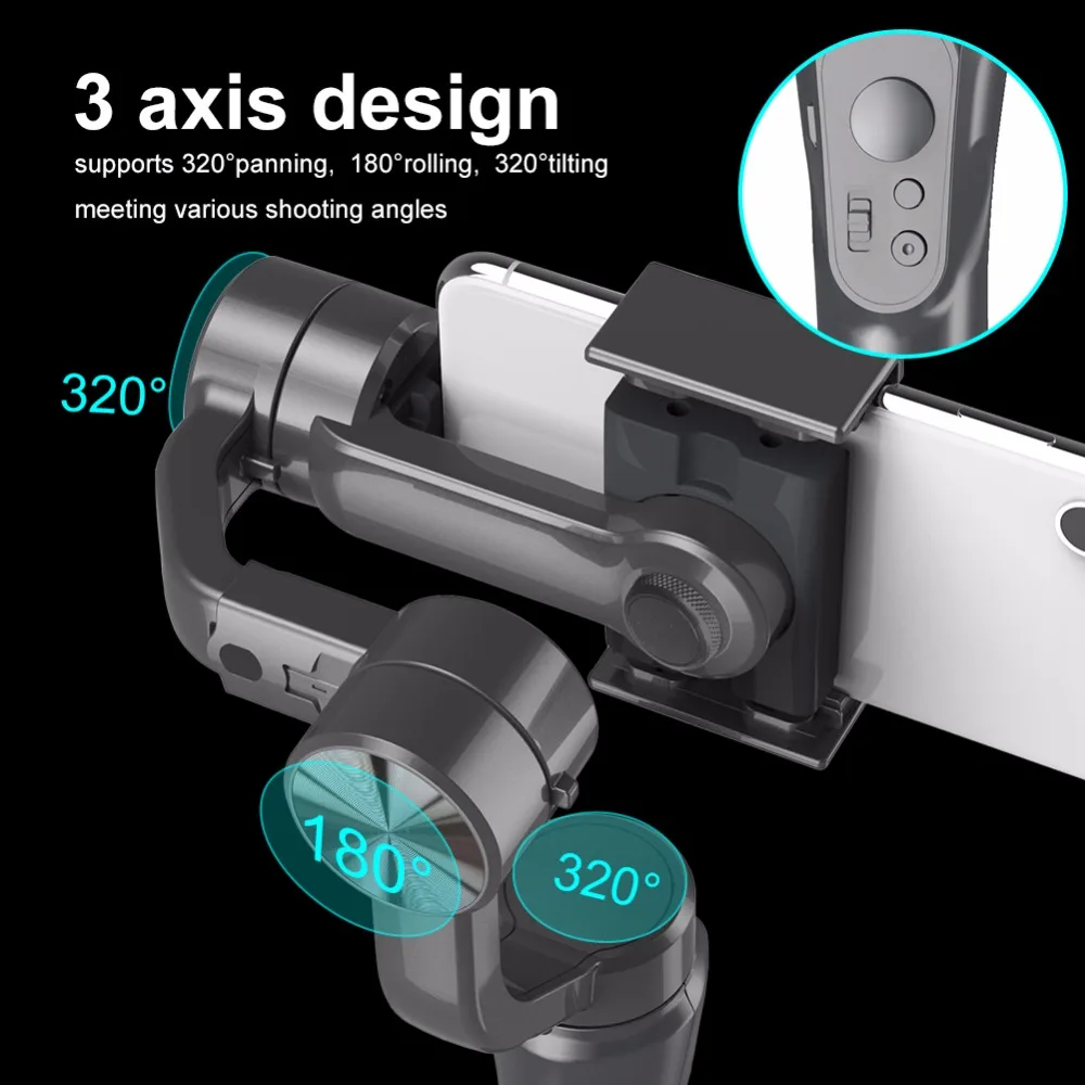 H4 3 оси ручной анти-встряхивание мобильный телефон Gimbal стабилизатор для мобильного телефона экшн-камеры