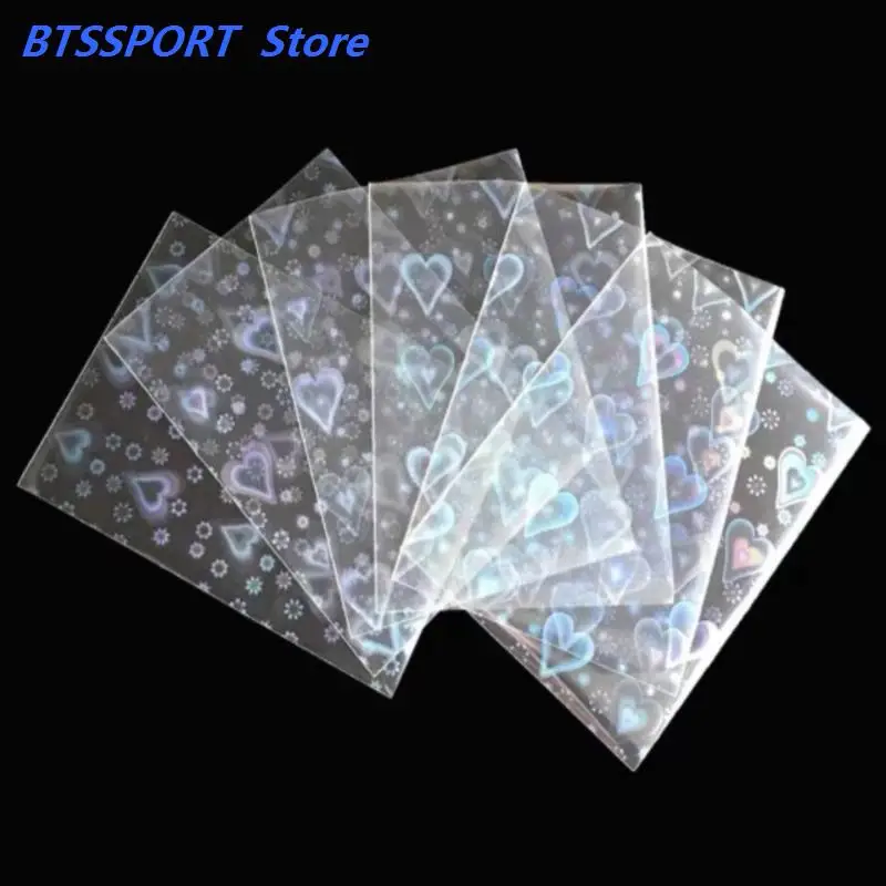 100Pcs Foil Laser Clear Sleeves Photo Holographic Protector Trading Cards Shield Cover | Спорт и развлечения