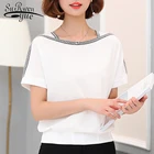 Модная женская блузка рубашка 2021 повседневная одежда размера плюс с коротким рукавом женские топы, шифоновая блузка, женская рубашка Blusas Femininas 0370 30