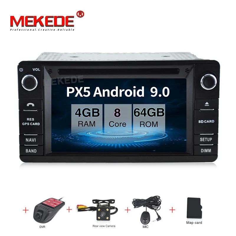 MEDEKE автомобильный DVD мультимедийный плеер для Mitsubishi Outlander XL 2din Android 9,0 PX5 4+ 64G радио магнитофон навигация gps - Цвет: 64G camera DVR