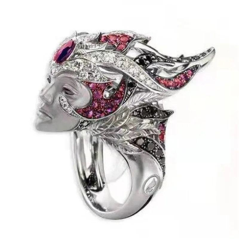 

New fashion fashion portrait zircon ring pretty feminine temperament charm banquet holiday accessories gift jewelry wholesale