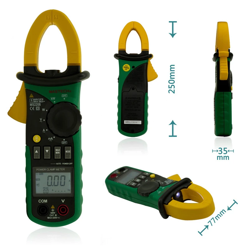 Mastech MS2208 6000 графов гармоническая мощность клещи Тестер мультиметр Trms Напряжение