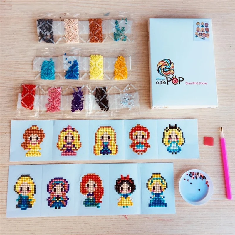 Mini Cartoon Round Diamond Painting for Kids Embroidery Children DIY Decoration Everything Creative Sticker | Игрушки и хобби