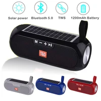 bluetooth speakers portable column wireless stereo music box solar power bank boombox mp3 loudspeaker outdoor waterproof speaker