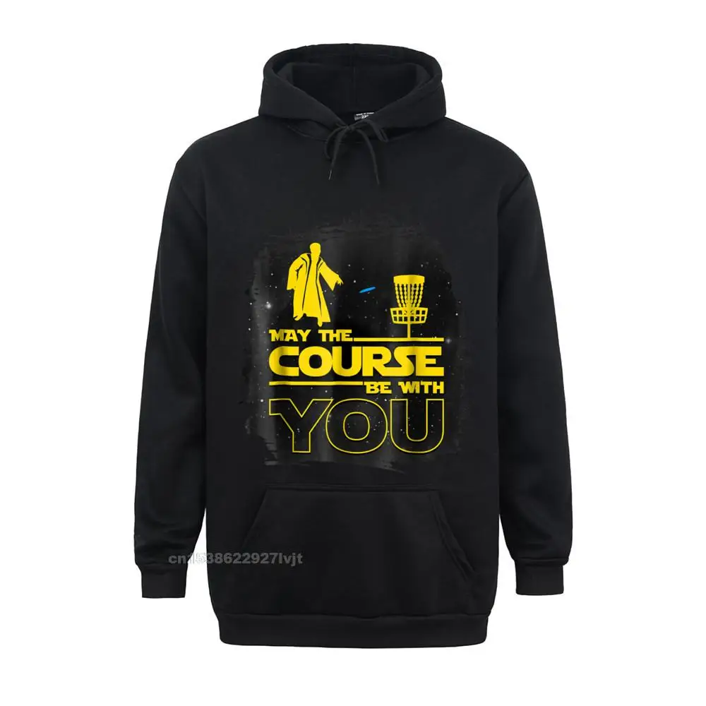 May The Course Be With You Funny Disc Golf Hoodie Men Hip Hop Mens Hoodie Wholesale Cotton Tops Hoodie Printing