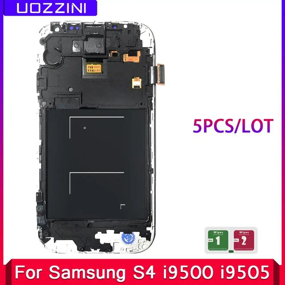 5 шт./лот ЖК дисплей для SAMSUNG Galaxy S4 GT i9505 i9500 i9506 i9515 i337 с рамкой сенсорный экран