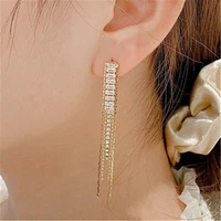 dongdaemun south korea new style temperament zircon long tassel earrings for ladies couples creative fashion exquisite jewelry