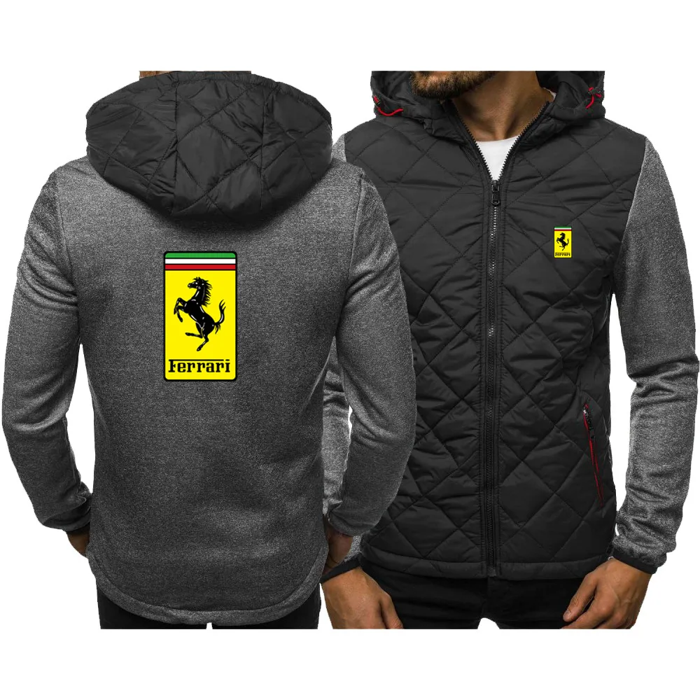 

2021 New Spring Autumn Mens car logo Hoodies For Men Print Hooded Jacket Coats Zipper Fashion Warm Fleece Padded Tops