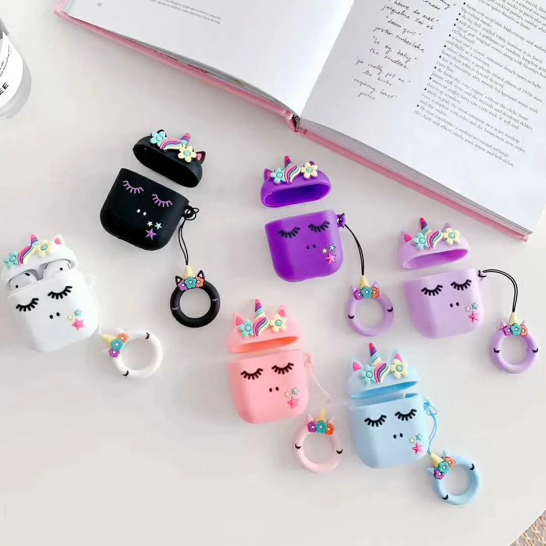 

Милый 3D-чехол для Airpods 1/2, защитный чехол с рисунком для Apple Airpods, беспроводной силиконовый чехол с Bluetooth, защита от падения
