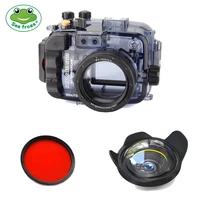 seafrogs 60m195ft waterproof underwater camera housing case for sony alpha a6000 a6300 a6500 with red filter