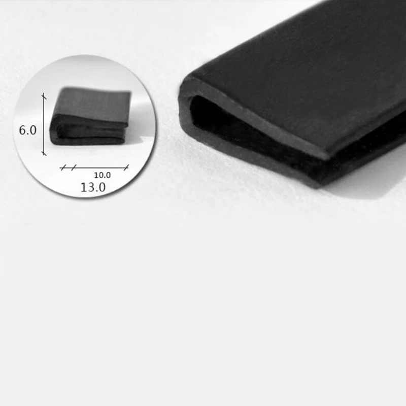 6x13mm 1 метр u-канал Автомобильная дверь, окно, край, защита, резиновая уплотнительная полоса, уплотнительная полоса, стекло, край, отделка, душевая уплотнение для стеклянной двери, прокладки - Цвет: 6x13mm