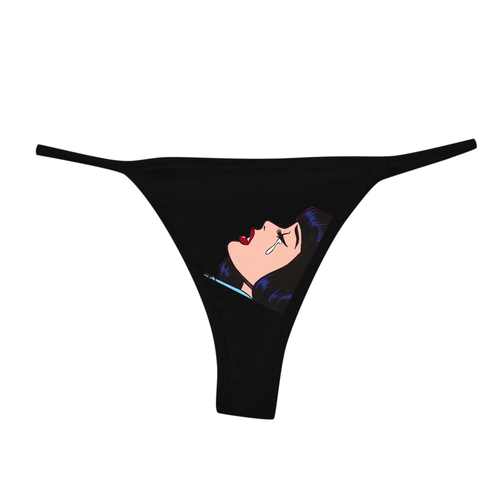 

Women's Funny Cartoon Character Girls Printing G-string Thong Plus Size Solid Color Middle Waist Underwear For Female Briefs#12