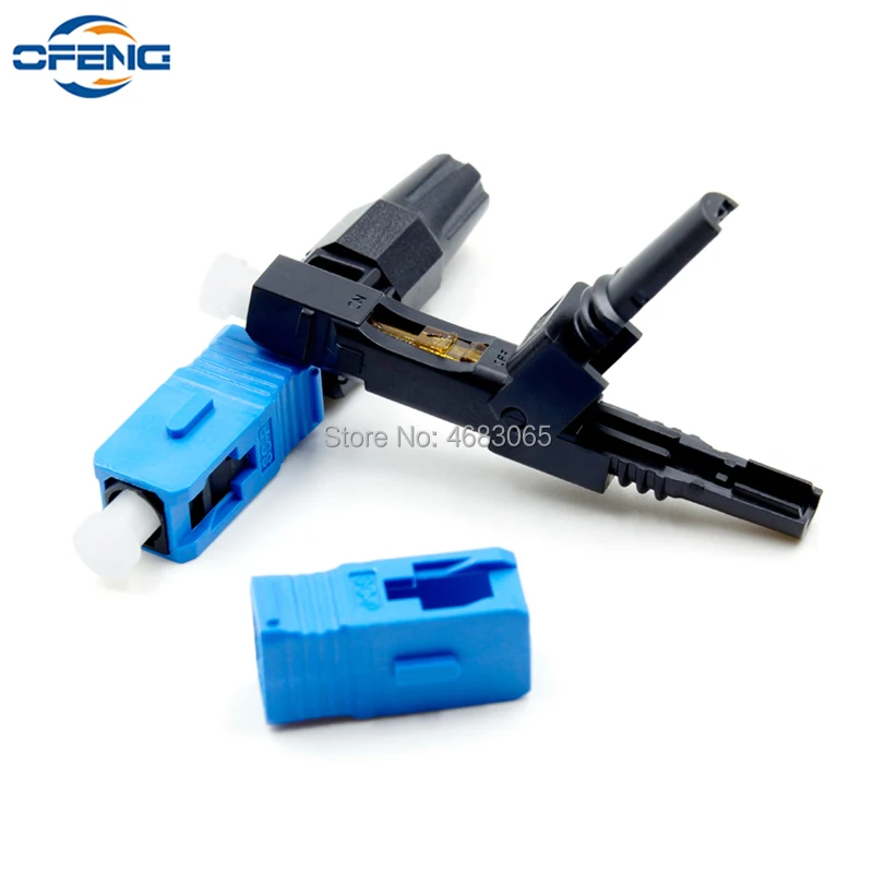 100 PCS Embedded SC UPC Fiber Optic Fast Connector FTTH single mode fiber optic SC quick connector SC Connector Free shipping