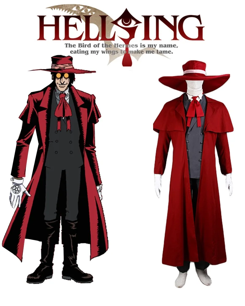 Высокое качество Q унисекс с рисунками из аниме Cos Хеллсинг Алукард форма Косплэй