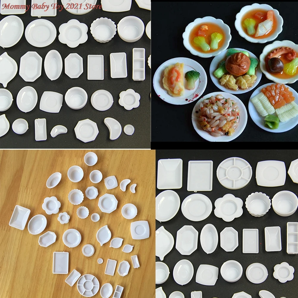 

33Pcs/Set Kitchen Mini Tableware Miniatures Cup Plate Dish Decor Toys for Doll Accessories Kids Girls Wholesale