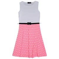 kids floral dress girls neon pink white skater dress summer party dresses 7 13 years