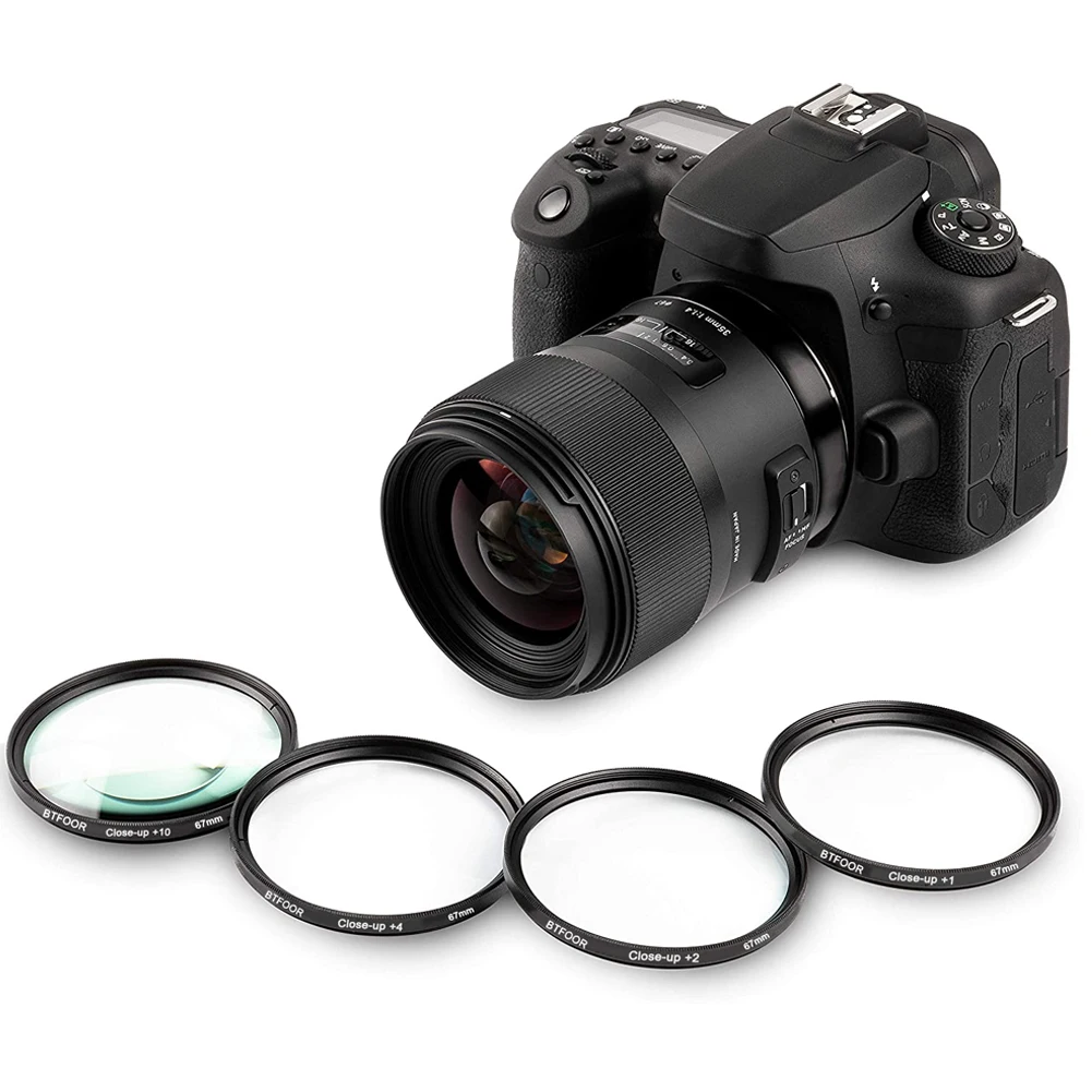 BTFOOR Макросъемка фильтр 49 52 55 58 67 72 77 82 мм для камеры Canon объектив Eos M50 6d 600d Nikon D3200 D3500