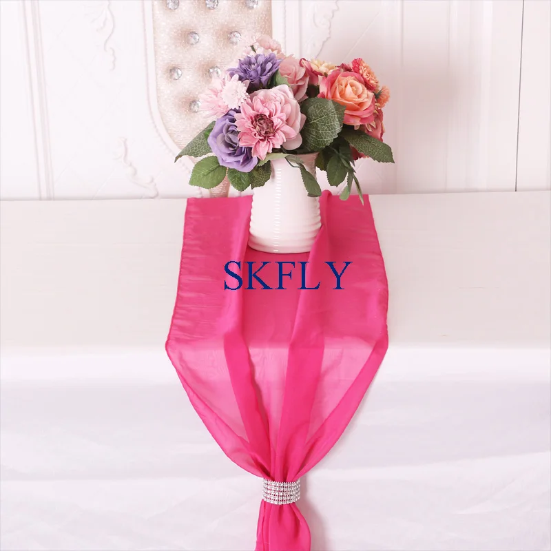 hot pink RU015D уникальные новые модные дешевые хорошее качество свадебные фиолетовый серый белый темно-синий Румяна Розовый слоновая кость Прозрачная Вуаль настольная дорожка - Цвет: hot pink