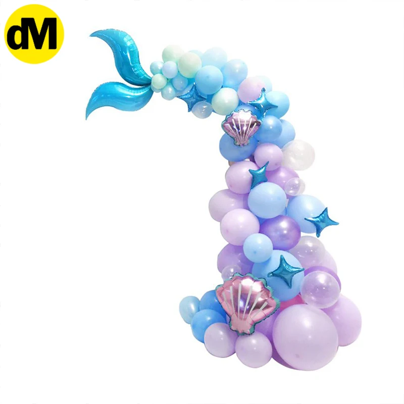 

DM 115pcs/Set Golden Small Square Piece Confetti Balloon Ocean Theme Party Anniversary Mermaid Tail Balloons Garland Hot Sale