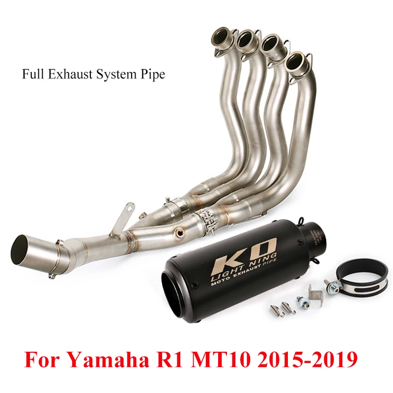 

Slip On For Yamaha YZF-R1 Mt10 2015 2016 2017 2018 2019 2020 Motorcycle Exhaust Heder Connect Tube & 61MM Muffler End Tip Escape