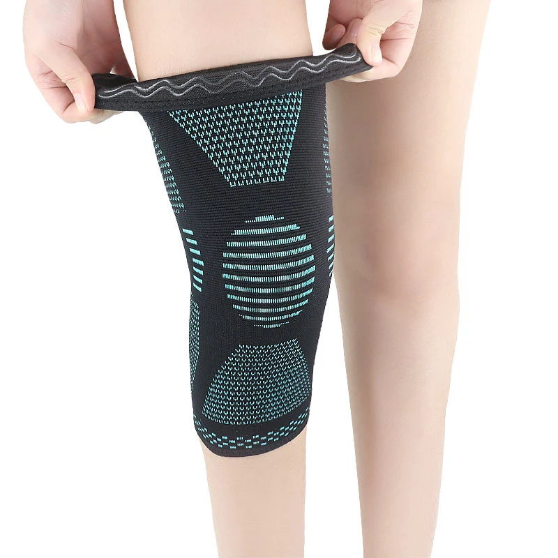 Newest Knitting Men And Women Sports Silicone Knee Pads Running Basketball Climbing Gear Riding Spring Knitted Knee Pads 1pcs