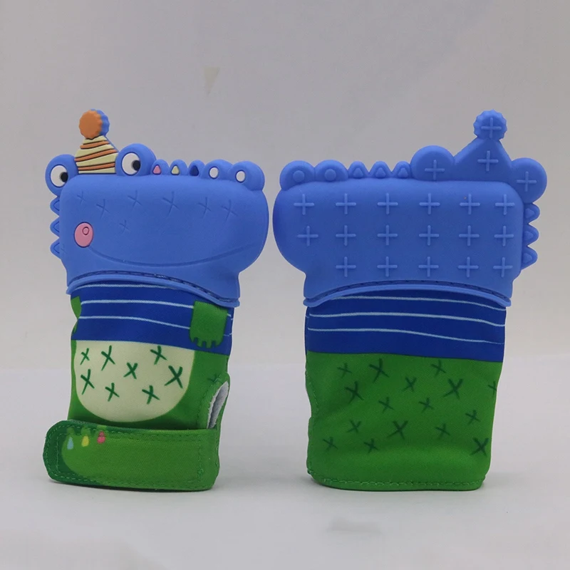 

2Pcs Cute Animal Teething Glove Sucking Fingers Thumb Sound Silicone Baby Nursing Teether Newborn Care Durable