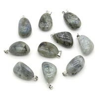 natural irregular stone pendants polished flash labradorite stone necklace accessories for jewelry making bracelet crystal charm