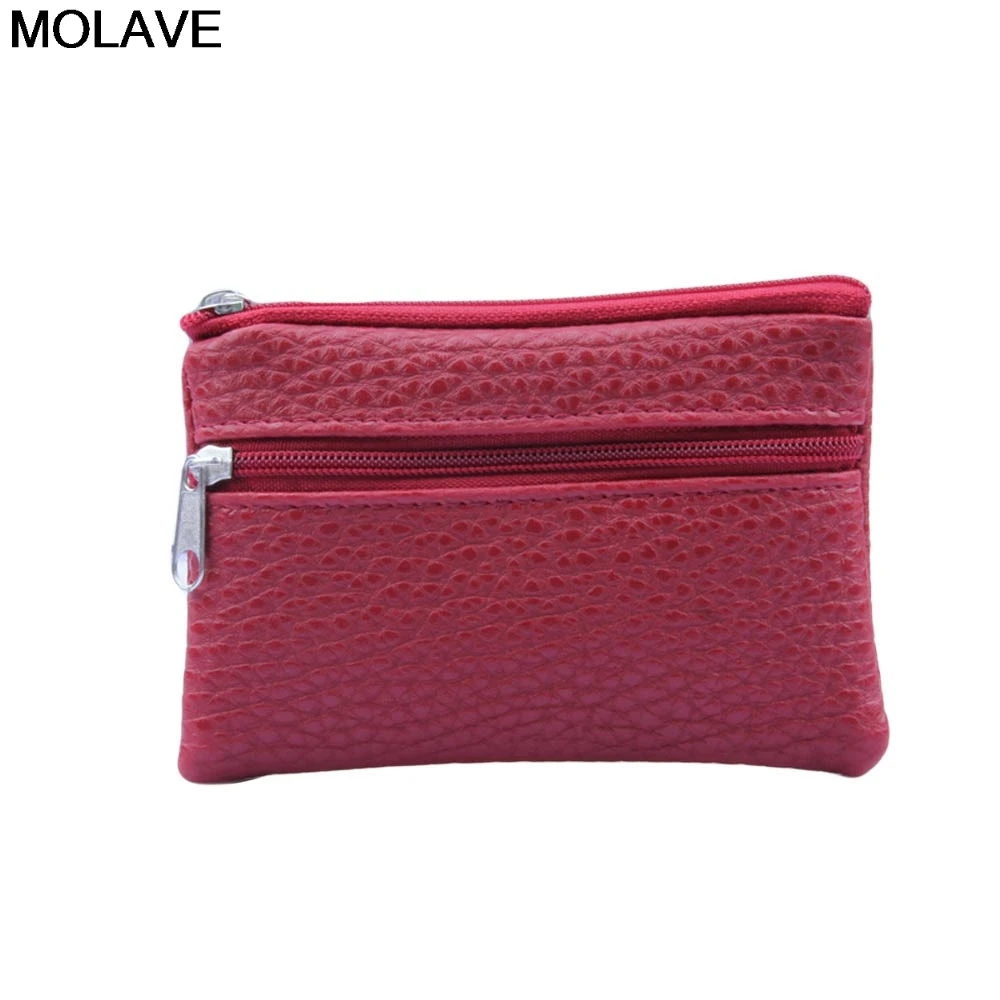 Molave Wallet Men Women Card Coin Key Soft Holder Zipper Leather Wallet Pouch Bag Purse Fashion Soild Mini Coin Holders carteira
