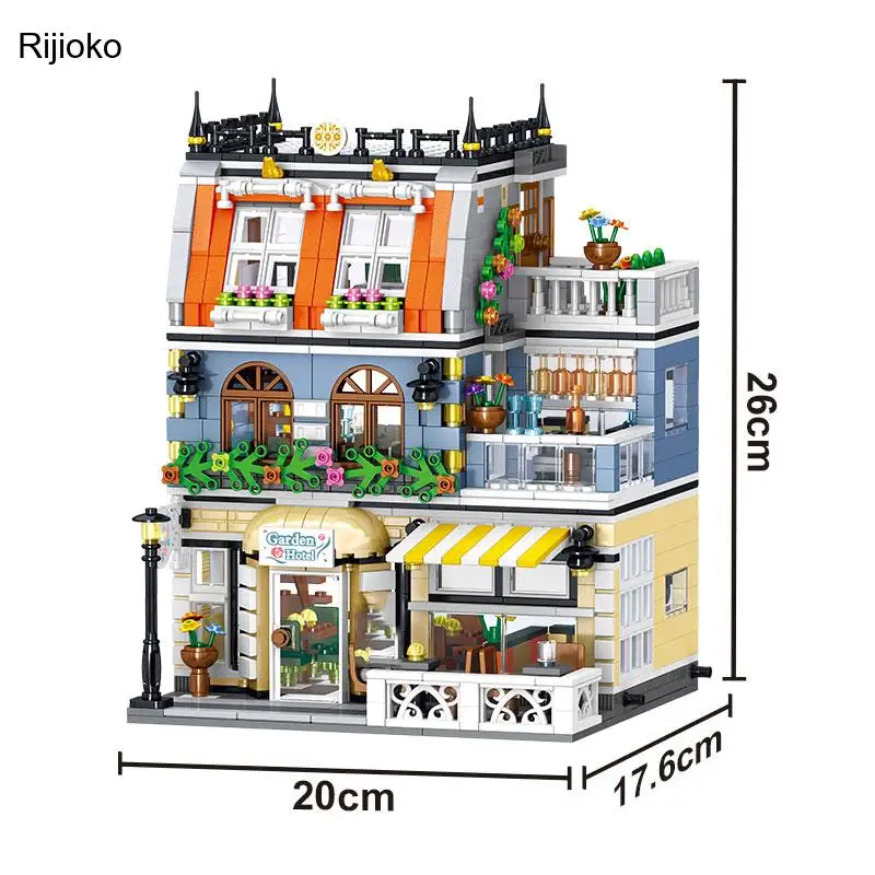 

Creator Architecture Building Blocks City Street View Bricks Set coffee shop Hill Tavern Garden Hotel Toys Gifts For Children