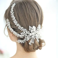 floralbride handmade alloy crystal rhinestone flower wedding hair clip barrettes bridal headpiece hair accessories women jewelry