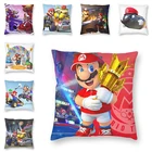 Наволочка в виде Супер Марио, короткая плюшевая декоративная подушка для дома, наволочка для подушки с персонажем из мультфильма Йоши, Луиджи, боусера, подарок на день рождения