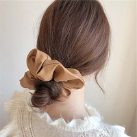 women leather hair ties scrunchies hair band for girls korean elastic solid hair rubber bands ponytail hold hair accessories