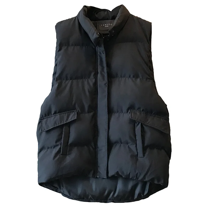 

Winter Doudoune Sans Manche Femm Korean Cotton Padded Stand-Up Collar Vest Loose Female Sleeveless Jacket Chalecos Para Mujer