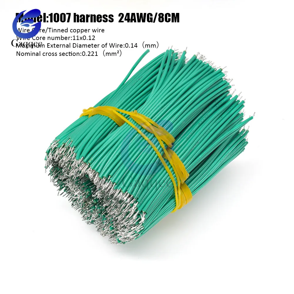 24AWG 100 шт./упак. 8 см двойной Луженый провод UL1007 припой 6 цветов соединительный