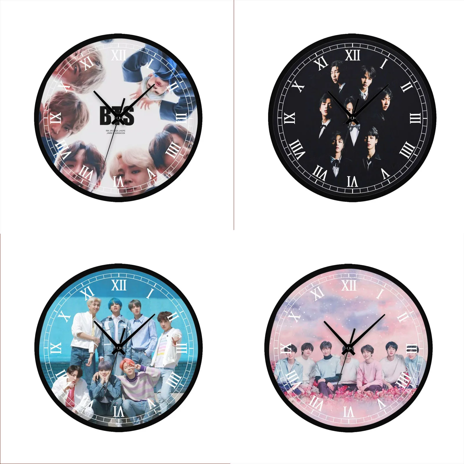 

KPOP BANGTAN Boys V JIMIN SUGA круглые декоративные настенные часы SilentLarge декоративные для гостиной спальни офиса