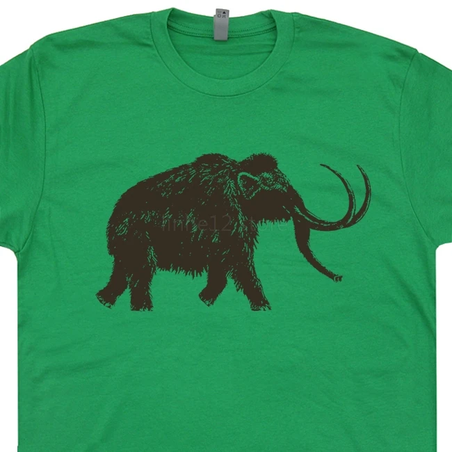 Большая шерстяная футболка Mammoth крутая с динозавром рисунком слона новинка 2019